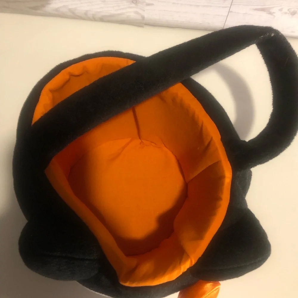 Sanrio Hello Kitty White on Black with Orange Bow Halloween Easter Bucket Basket